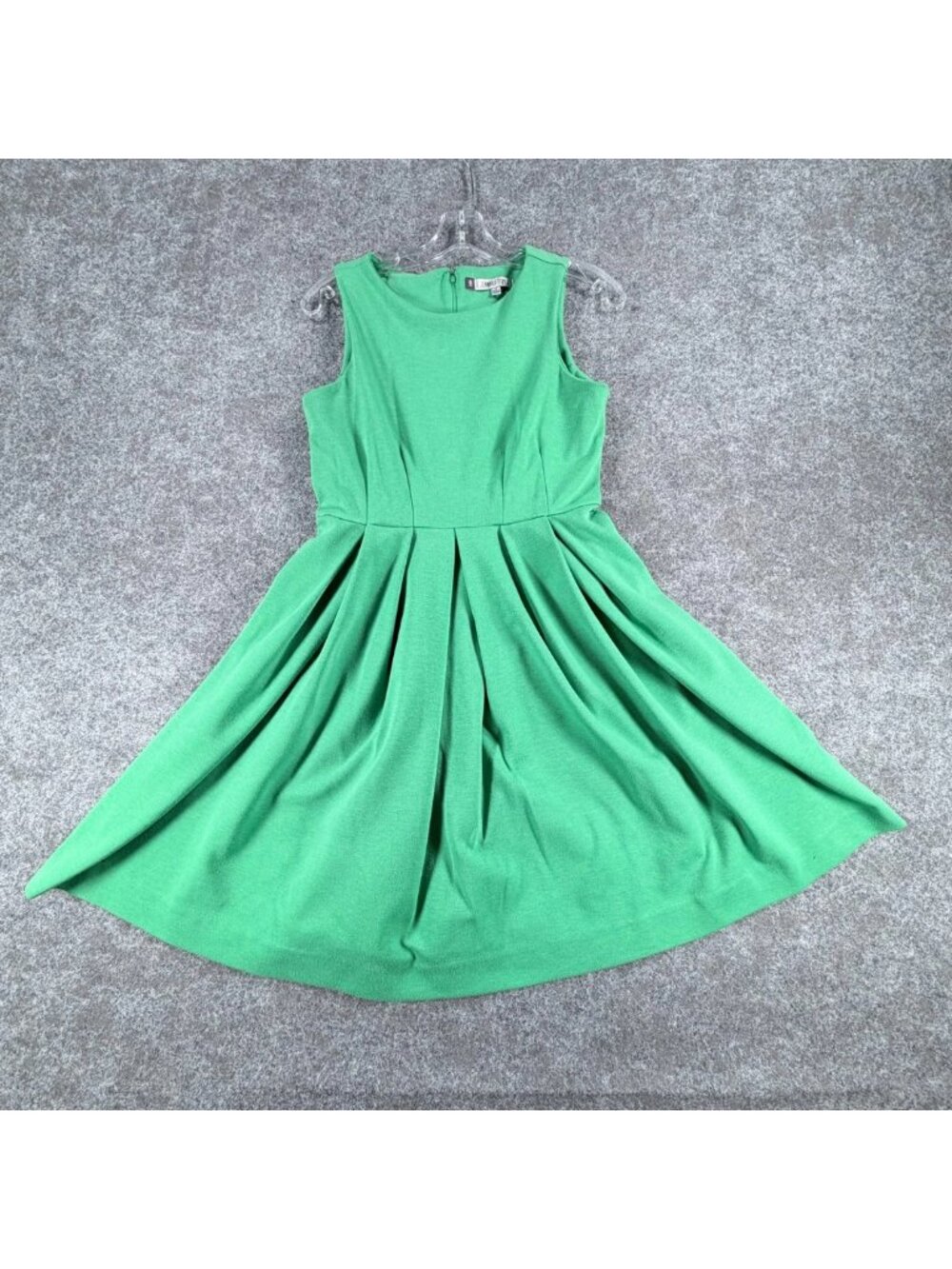 Jennifer Lopez‎ A-Line Dress Womens 4 Green Pleated Rayon Sleeveless Knee Length